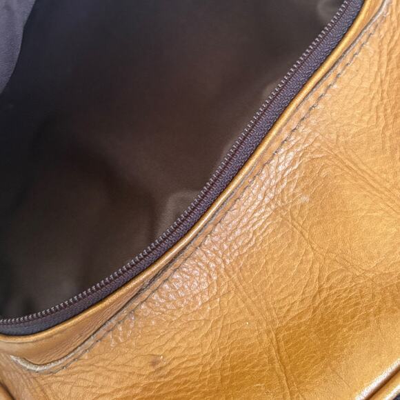 VTG 80’s Biker Preppy Hippie Boho Genuine Leather Hobo Backpack Leather Brown - Picture 6 of 11